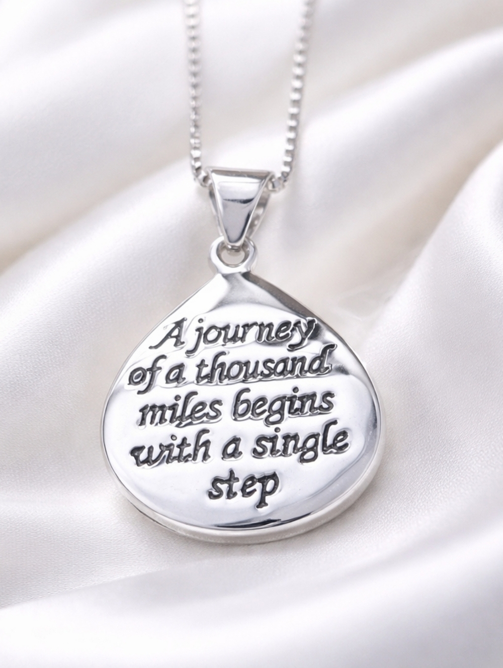 925 Sterling Silver New Charm Pendant with Box Chain